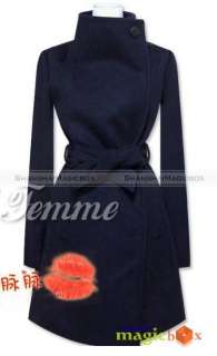 Women Fashion Vintage Turndown Collar Bowknot Jacket Overcoat Coat New 