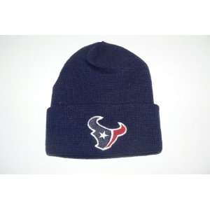  NFL Houston Texans Cuffed Beanie Hat Cap Lid Navy: Sports 