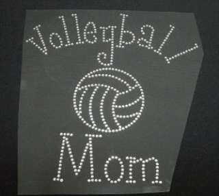 Volleyball Mom Rhinestone Iron On Transfer Bling  