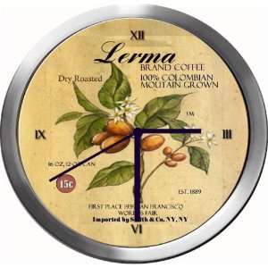  LERMA 14 Inch Coffee Metal Clock Quartz Movement Kitchen 