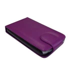  Modern Tech Purple Faux Leather Flip Wallet Case for HTC 