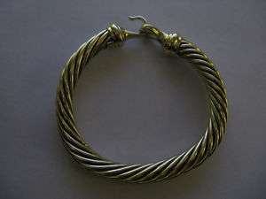 David Yurman Womens 14K Gold Cable Buckle Bracelet 7mm  