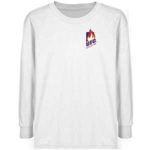 NCAA UIC Flames Youth White Chest Hit Logo Long Sleeve T shirt 