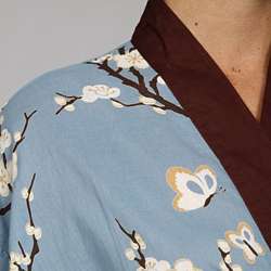 Cotton Sakura Blue Kimono Robe (India)  