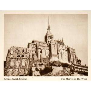 Photogravure Mont Saint Michel Island Monastery Abbey Normandy France 