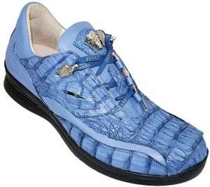   Genuine Caiman & Calf Mens Sneakers Astral Blue 3044 Size 8 14  