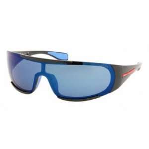    Prada Sps03m Black / Blue Mirror Sunglasses 