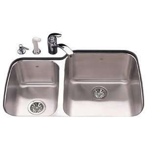 Kindred KSDC2LU/10 Double Basin Kitchen Stainless Steel Sink:  