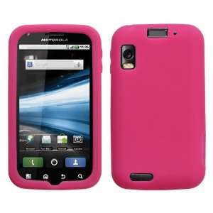 Solid Skin Cover (Hot Pink) for MOTOROLA MB860 (Olympus 