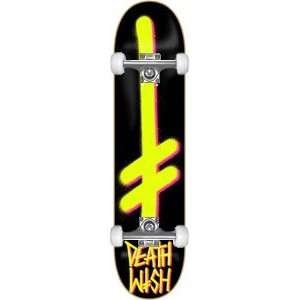  Deathwish Gang Logo Complete Skateboard 8.5 Black/Yellow w 