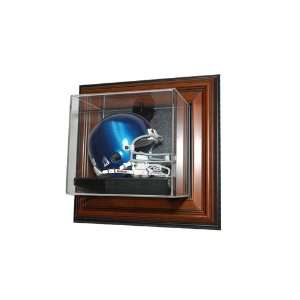 Seattle Seahawks Mini Helmet Wall Mount Display Case with Classic Wood 