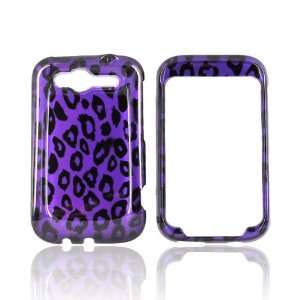  Purple Black Leopard Hard Plastic Case Cover For HTC 