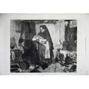   : 1875 Fine Art Widower Woman Baby Man Crying Gunther: Home & Kitchen
