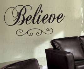   Art Saying Decor Quote Decal Sticker Inspirational Believe I75  