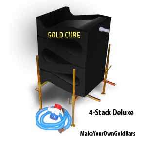 Gold Cube Deluxe 4 Stack Recovery System Concentrator Mining Black 