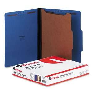 Pressboard Classification Folders, Letter, 4 Section, Cobalt Blue, 10 