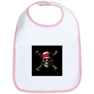    Baby Bib Petal Pink Pirate Skull Crossbones: Everything Else