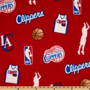  60 Wide NBA Fleece Los Angeles Clippers Toss Red Fabric 