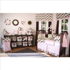    50 Minky Pink Chocolate Polka Dot Crib Bedding Set: Home & Kitchen
