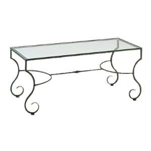   Sheffield Wrought Iron Glass Patio Coffee Table: Home & Kitchen