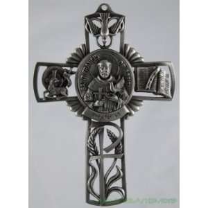 Francis of Assisi Pewter Wall Cross 