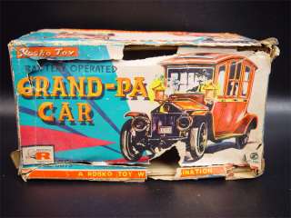 Vintage Rosko Japan Grand Pa Car Tin Toy Jalopy W/Box  