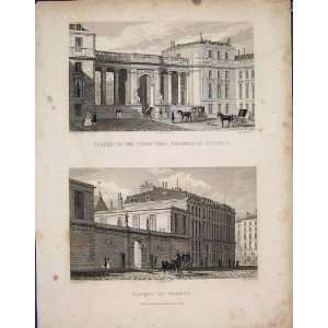  Chamber Deputies Court Yard Banque France Old Print