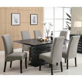  7PC Black Contemporary Dining Table Set: Furniture & Decor