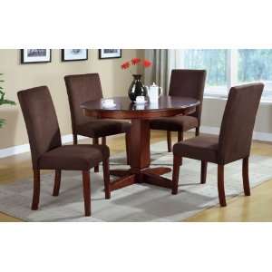  Dining Table with Wood Top and 4 High Back Microfiber Seat Chairs 