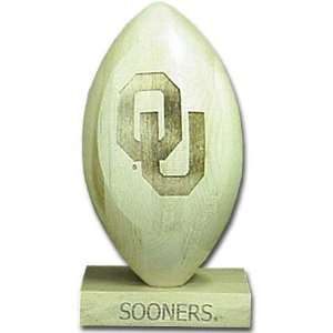  Oklahoma Sooners OU 5/8 Scale Laser Engraved Wood Football 
