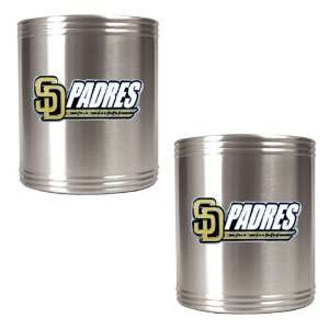  San Diego Padres   MLB 2pc Stainless Steel Can Holder Set 