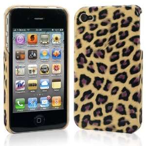  background and Grey / Leopard Pattern Plastic Case for Apple iPhone 