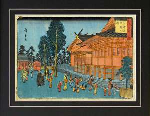 Ando Hiroshige Shiba Shinmei Shrine Japanese Woodcut  