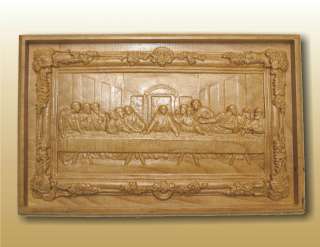 Custom Carved Last Supper Wood Plaque  