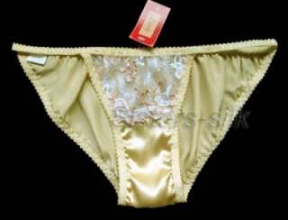 Ladys Silk Lacy Bikini Briefs S~3XL #SU155 ●Free p&p  