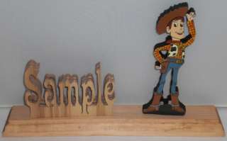 Handcrafted Wood Name Plaque w/FREE Toy Story Character  