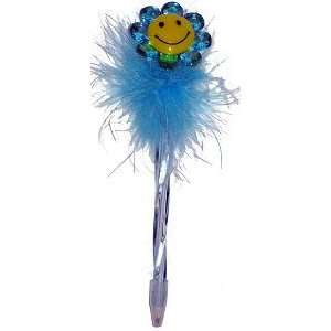  Smiley Face Flower Feather Pen, Assorted Colors. 3 Pack 