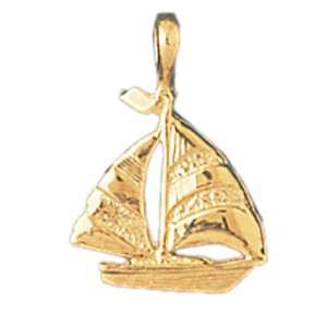   14K Gold Pendant Sailboat 1.2   Gram(s) CleverEve Jewelry