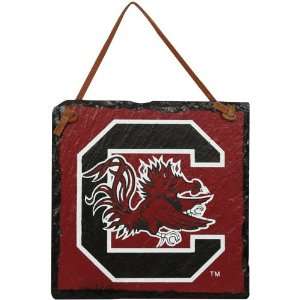 NCAA South Carolina Gamecocks Garnet Square Slate Hanging Sign:  