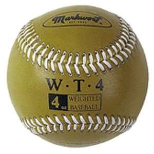   Color Coded Weighted Leather Baseballs 4 OZ. GOLD 9