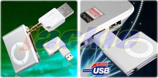 5mm 1/8 to USB Charger Adapter For iPod Shuffle