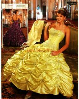 bright yellow ball gown prom dress party dress /custom size4 6 8 10 12 