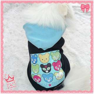 Bears Logo Fleece Dog Clothes Coat pet clothes Dog Hoodie  