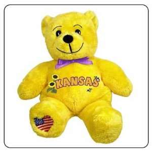    Kansas Symbolz Plush Yellow Bear Stuffed Animal: Toys & Games