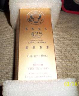 07 George Washington Sealed Ballistic Gold Dollar Roll  