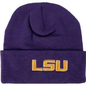    LSU Tigers Team Color Simple Cuffed Knit Hat: Sports & Outdoors