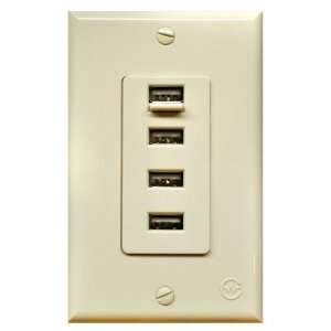  CurrentWerks U4111 LA USB Outlet Quattro In Wall Four USB 