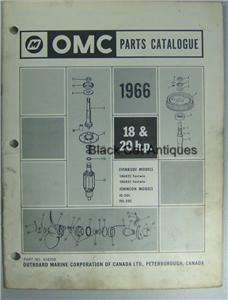 Orig 1966 OMC Parts Catalog Evinrude/Johnson 18 & 20 HP  