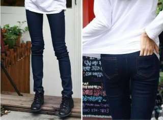 Women Jeans Leggings Tights Shiny Pencil Pants Stretch Black Blue 
