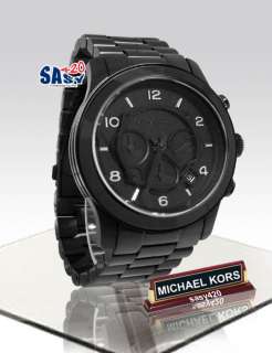 Michael Kors MK8157 Chronograph All Black Out Runway Stainless Steel 